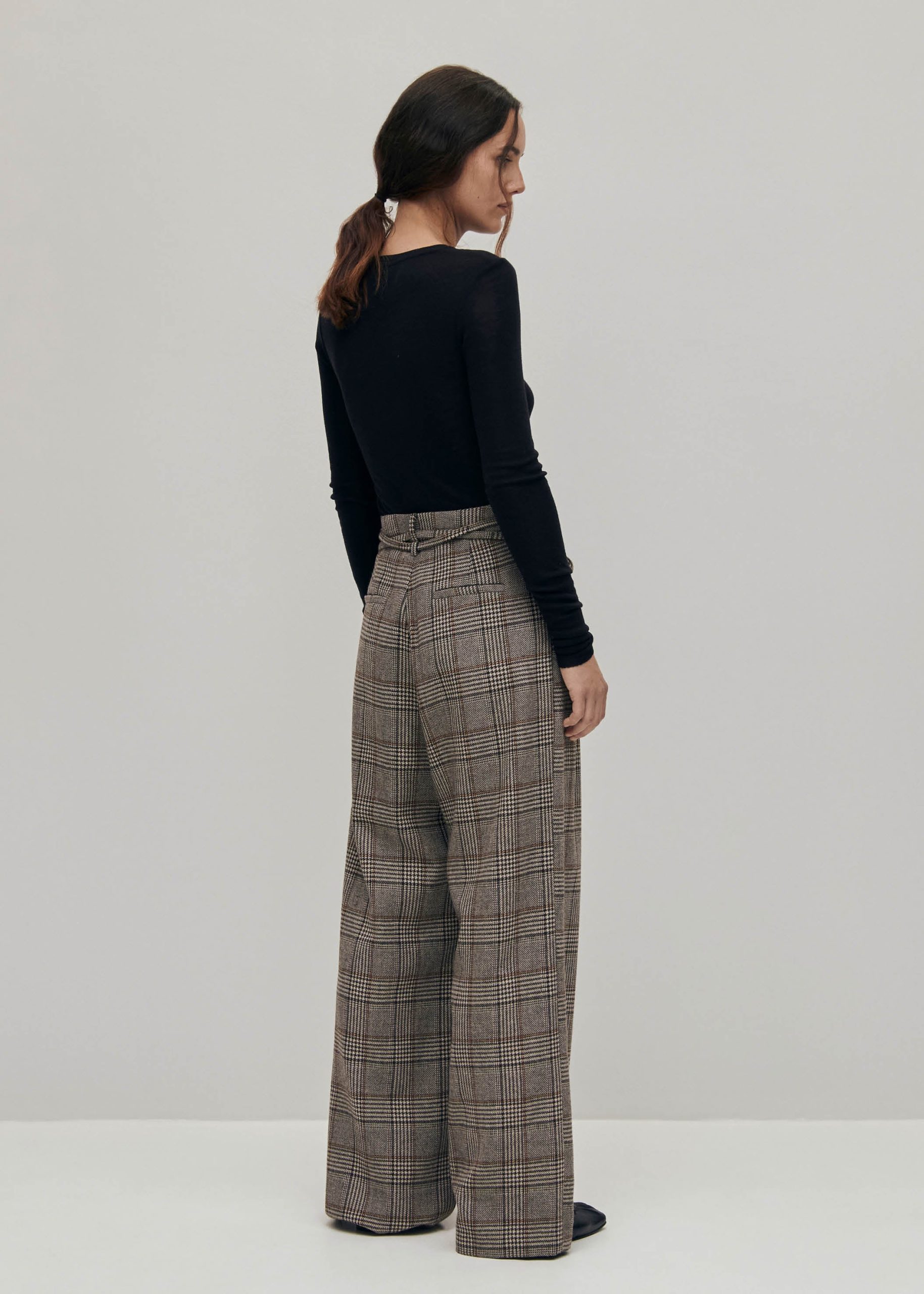 Kathy Checks Brown Pants - Image 2