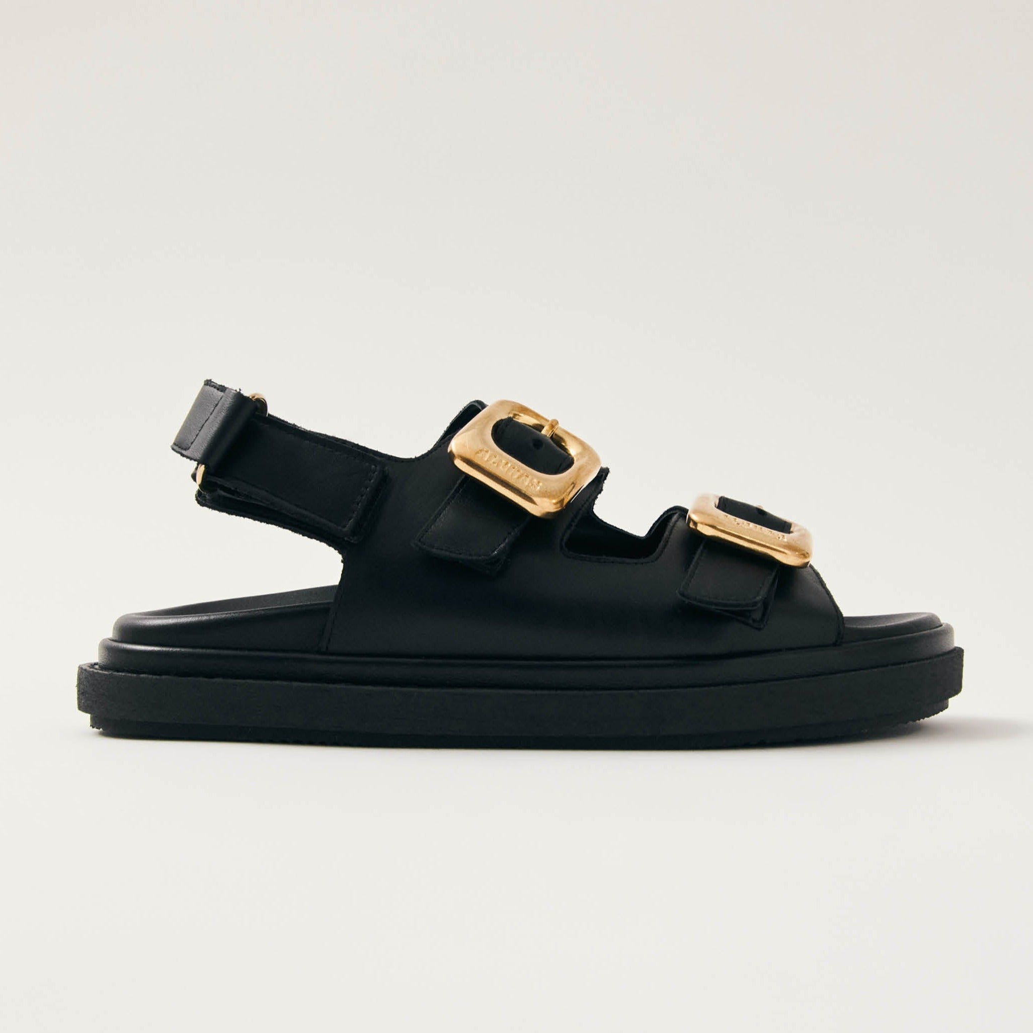Daria Black Leather Sandals - Image 3