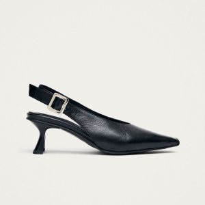 Cendra Rift Black Leather Pumps