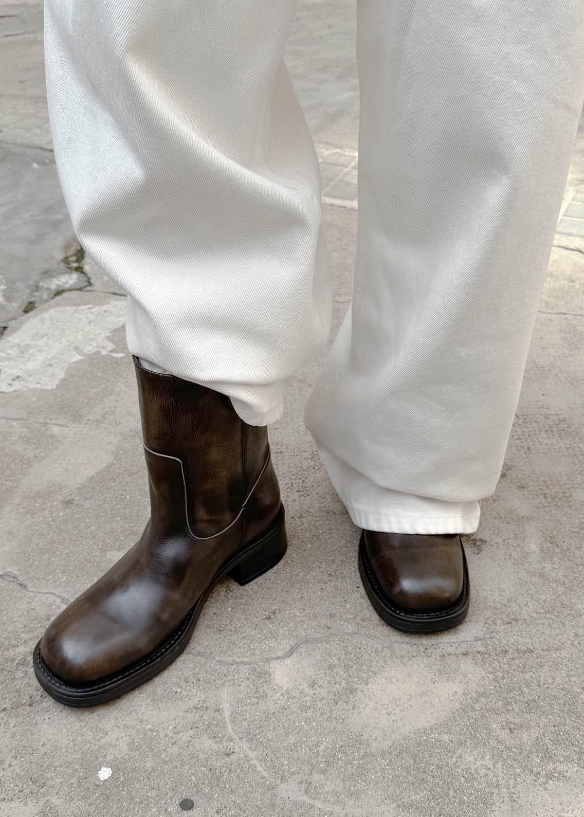 Rajan Brushed Brown Leather Boots - Image 2