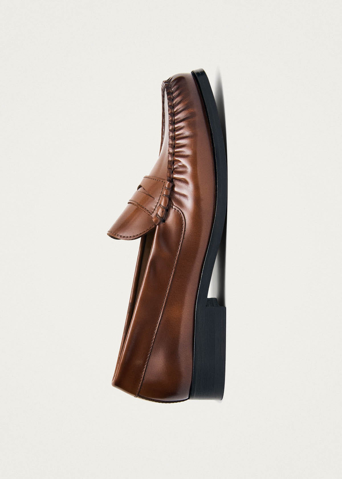 Rivet Brushed Tan Leather Loafers - Image 5