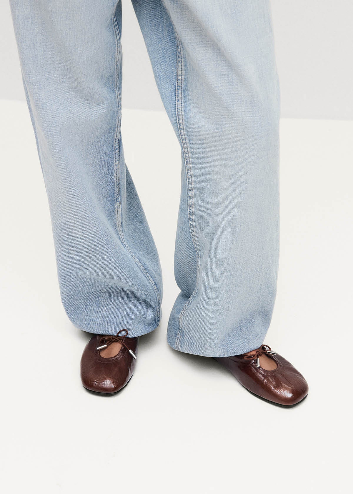 Rosalind Patent Brown Leather Ballet Flats - Image 2