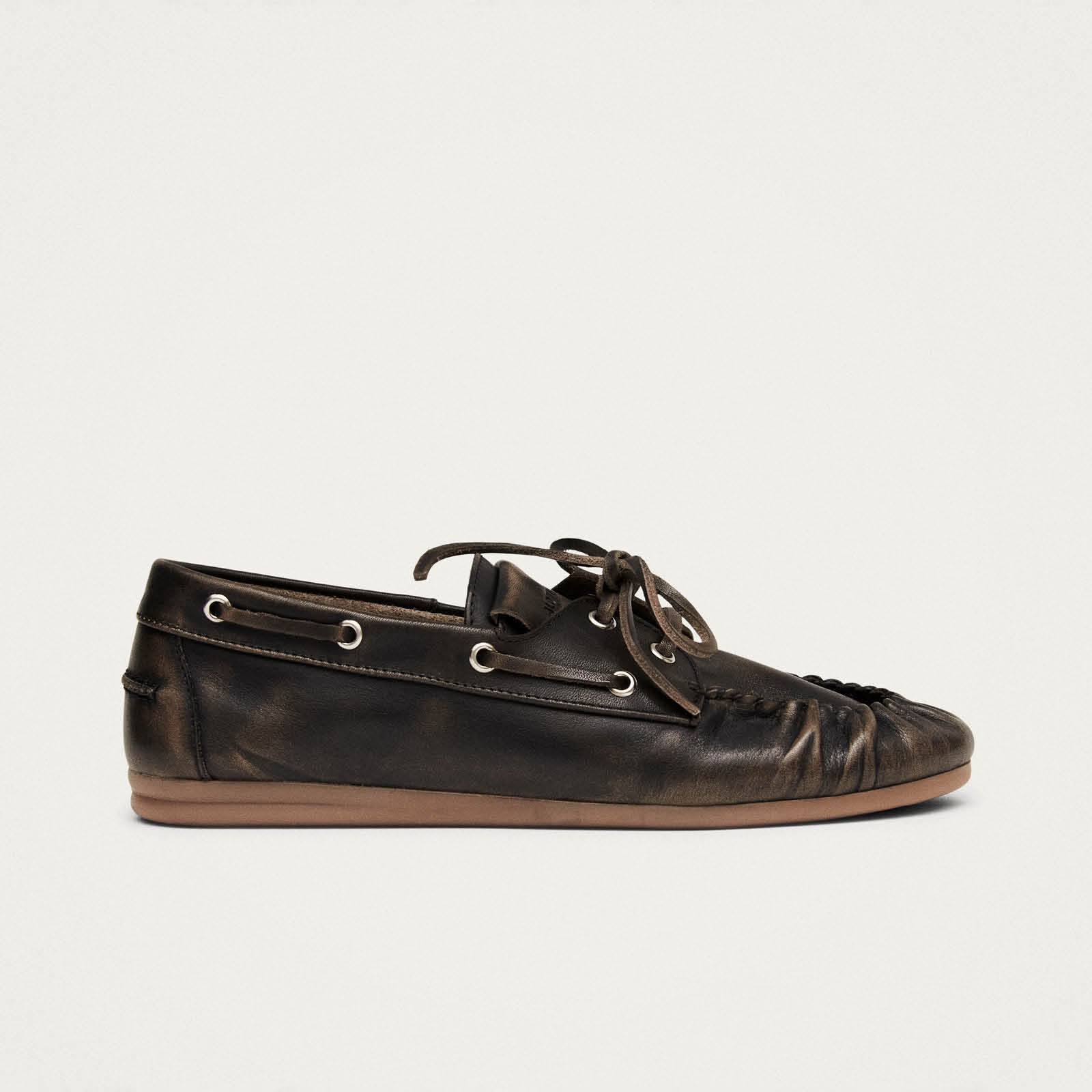 Rowan Brushed Brown Leather Loafers - Image 3