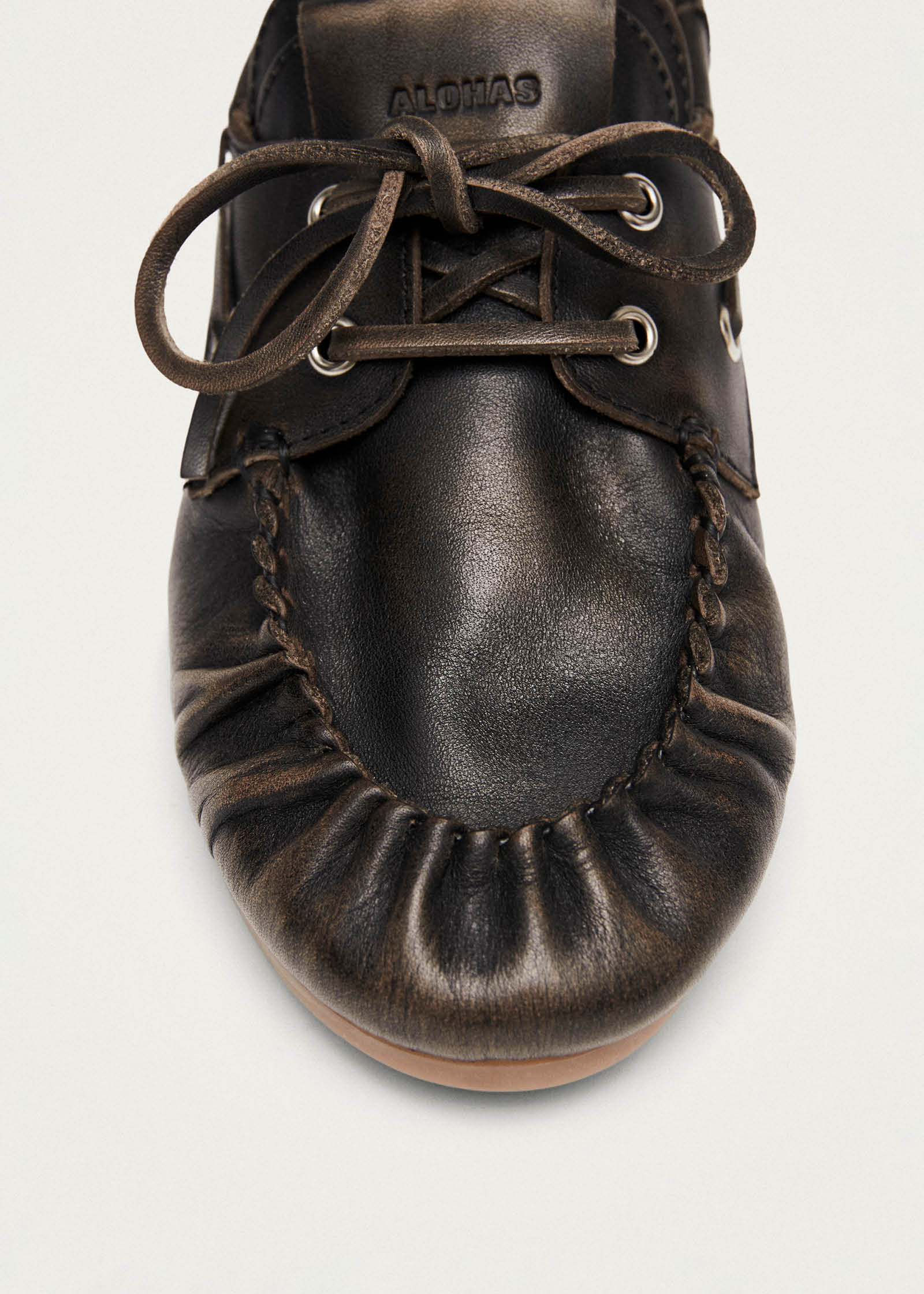 Rowan Brushed Brown Leather Loafers - Image 6