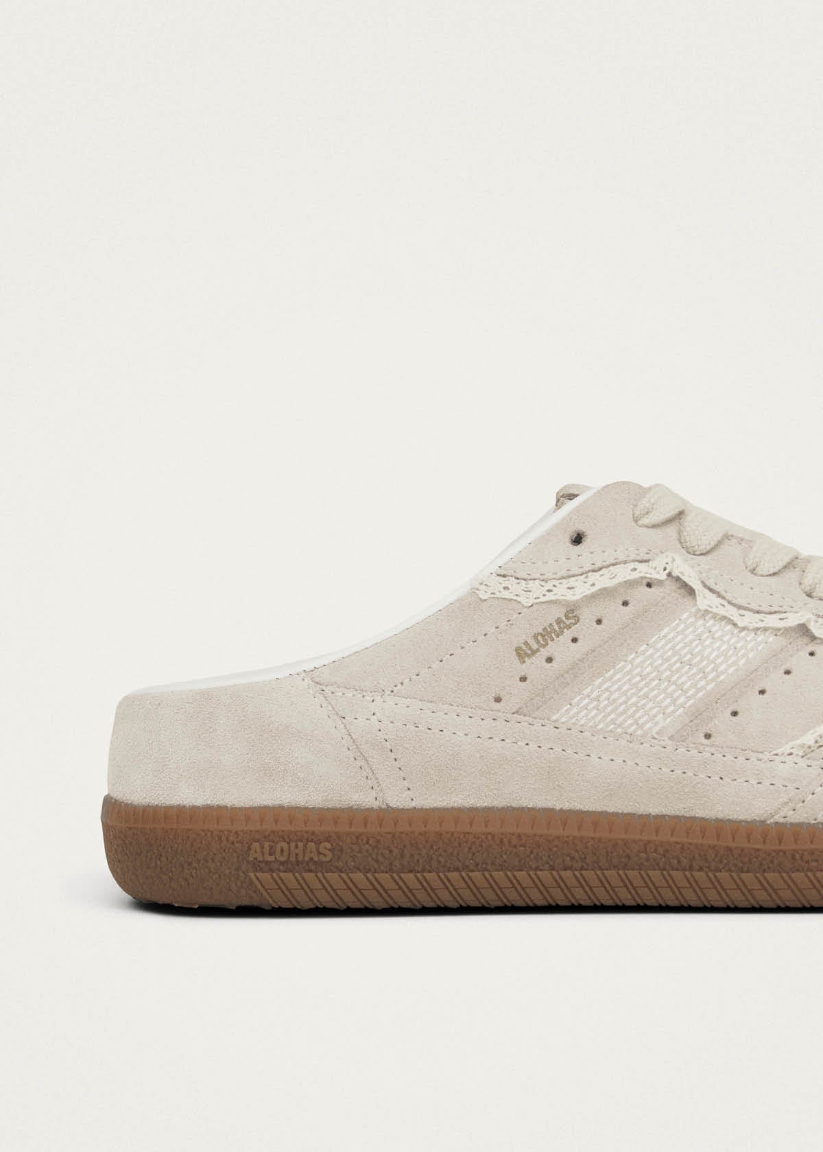 Tb.490 Mule Crochet Cream Leather Sneakers - Image 9